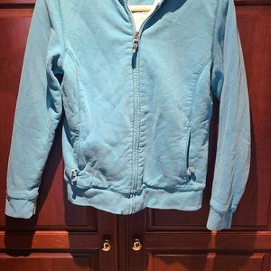 LL Bean zip up with soft lining. Size xs,  Light Blue
